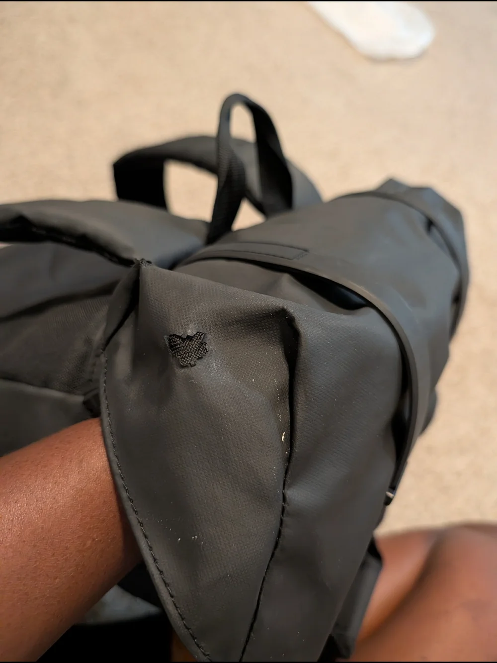 Herschel Supply Company Black Sling Bag with Red Accent Pull